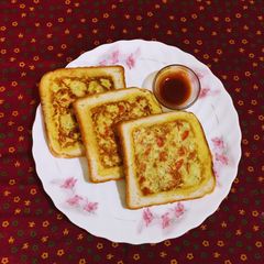 A picture of Cheese Tomato Egg Toast.
