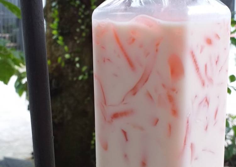 Bahan Milk Strowberry Jelly | Cara Masak Milk Strowberry Jelly Yang Enak Dan Mudah