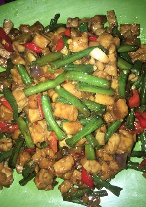 Foto resep Tumis tempe kacang panjang