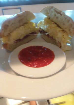 A picture of Cheesy truffle eggs.