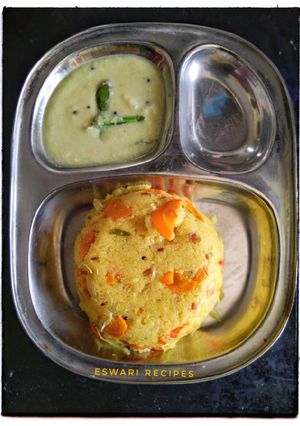 A picture of Rava upma sooji upma.