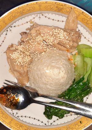 Foto resep Nasi ayam hainan versi tim ayam kampung