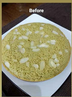 Foto resep Green tea almond cake (rice cooker)
