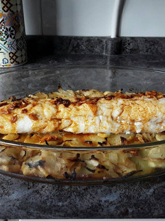 Una foto de Lomo de bacalao al horno con pimentón de la vera