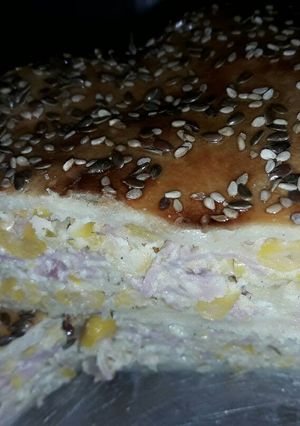 Una foto de Tarta de choclo, jamón y queso
