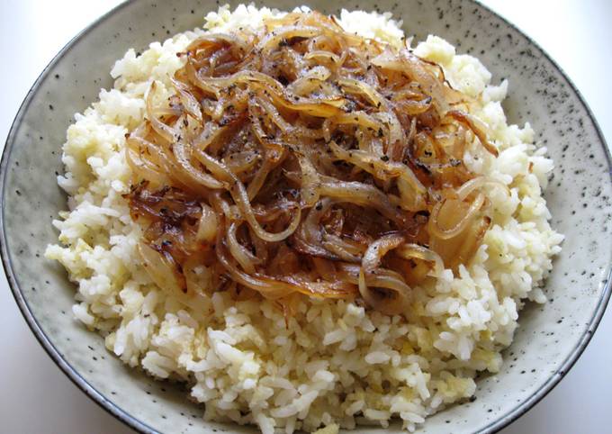 Lentils Rice With Sautéed Onion