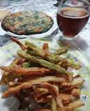 Cena liviana: Tempura de pencas, zanahoria y apio