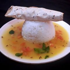 A picture of Dal chawal (quick dinner).