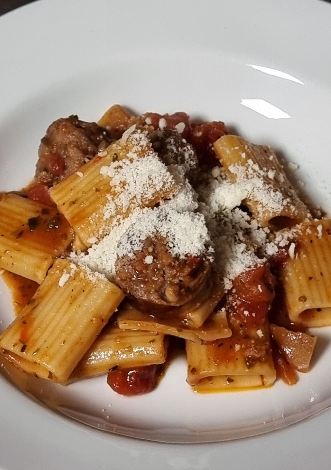 Una foto de Pasta con criollos