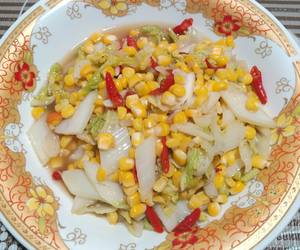 Resep Baru Tumisan Sawi Putih plus 🌽 Manis😁 Ala Warung