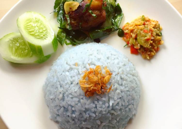 Bumbu Nasi Biru (bunga telang) | Langkah Membuat Nasi Biru (bunga telang) Yang Sedap