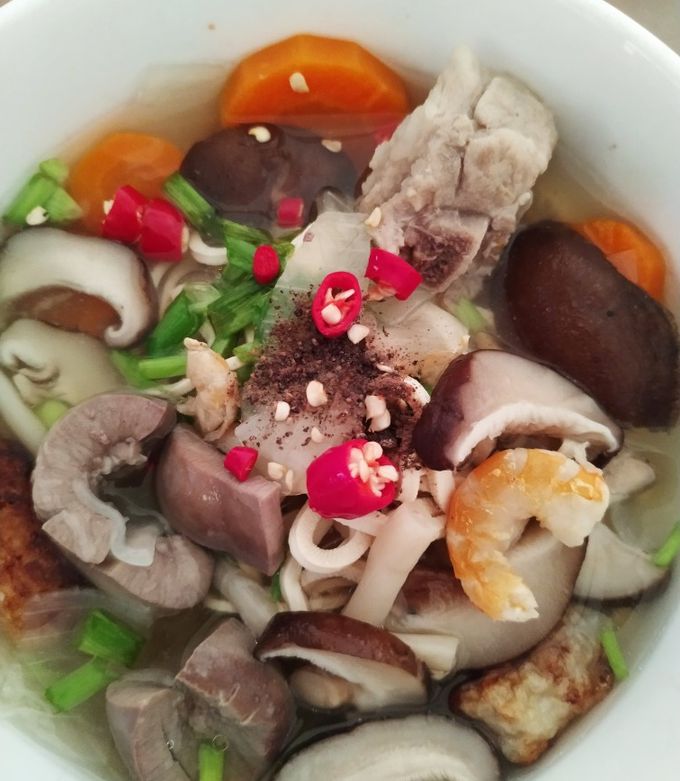 Hình của món Mì nấm sườn non.
