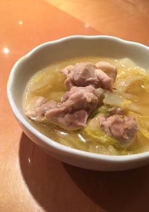 A picture of Super easy Cooked Chicken & Chinese cabbage.