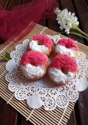 Foto resep Donat Tape Singkong Merah Putih