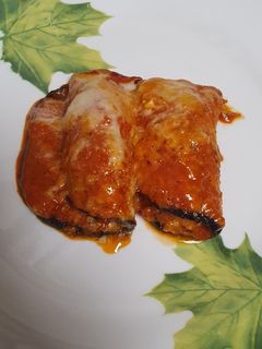 Una foto de Canelones de berenjena con atún