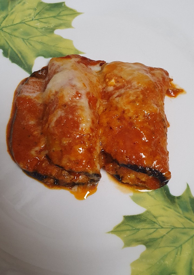 Una foto de Canelones de berenjena con atún