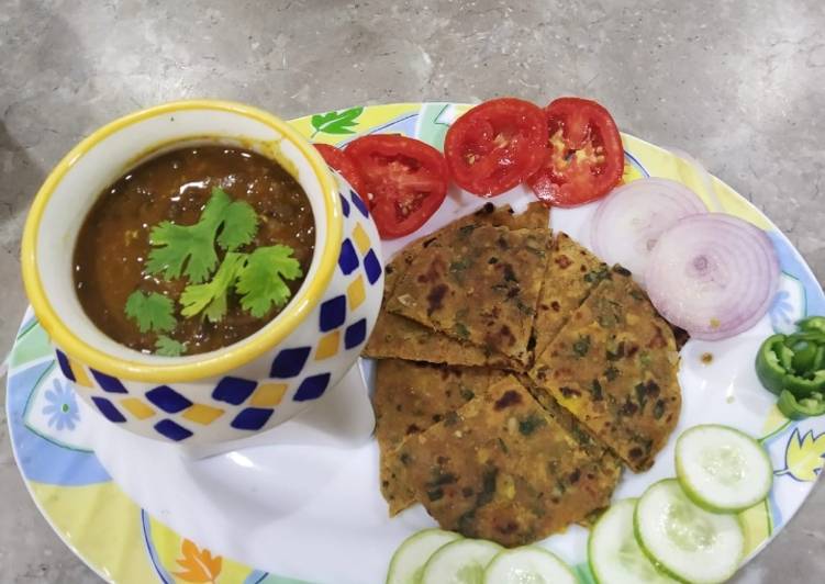 Healthy paratha dal makhni fondue