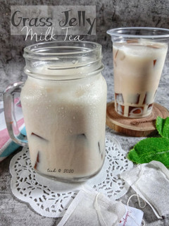 Foto resep Grass Jelly Milk Tea