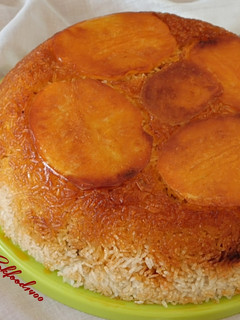 عکسی از دستور بادمجان پلو قزوینی