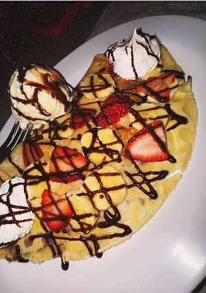 Una foto de Crepa de fresas