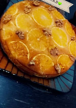 صورة لوصفة كيكة البرتقال المقلوبة 🍊