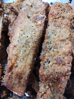 Una foto de Milanesas de bastoncitos de acelga