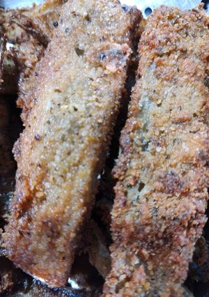 Una foto de Milanesas de bastoncitos de acelga