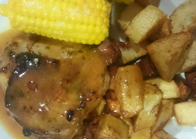 Lemon lime basil chilli roasted chicken with a lemon gravey