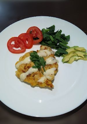 Una foto de Milanesa de pollo con mayonesa