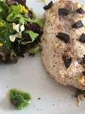 Corvina negra al limón y ajo negro