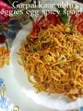 Veggies egg spicy spaghetti 🍝