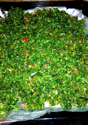 A picture of Check out this delicious recipe..fried spinach.