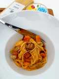 Linguines à la crème de butternut et miso au yuzu