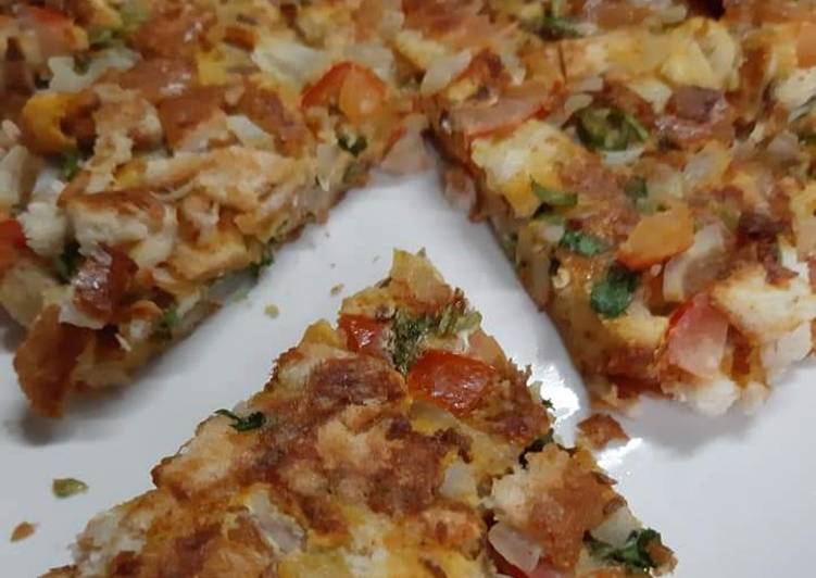 Recipe: Delicious Omlate bread pizza😜😊