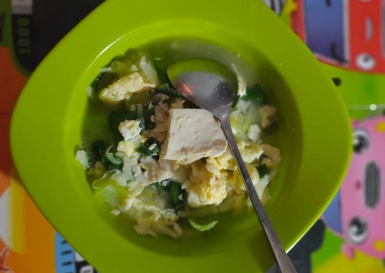 Bahan meracik Sup Telur Tahu yang nikmat