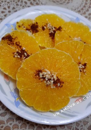 Une photo de Orange a la canelle et sésames torréfiés 🍊