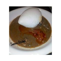 A picture of Tuwon Shinkafa With Dried Okro Soup.