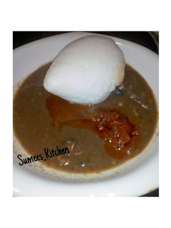 A picture of Tuwon Shinkafa With Dried Okro Soup.