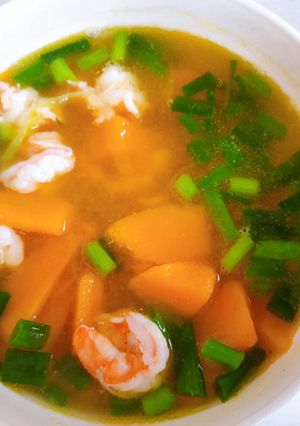 Hình của món Canh bí đỏ nấu tôm.
