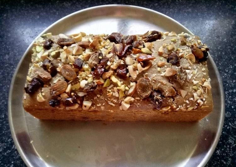 whole wheat dry fruit cake recipe main photo