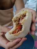 Pan de Pita con pollo y pimientos