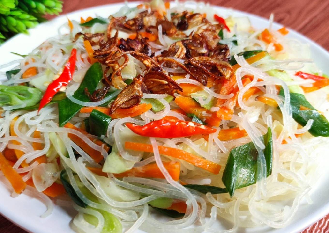 Bihun goreng putih tanpa kecap