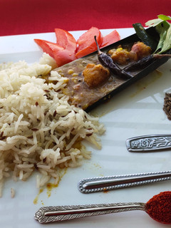 A picture of Anguri dal tadka with Jeera rice.