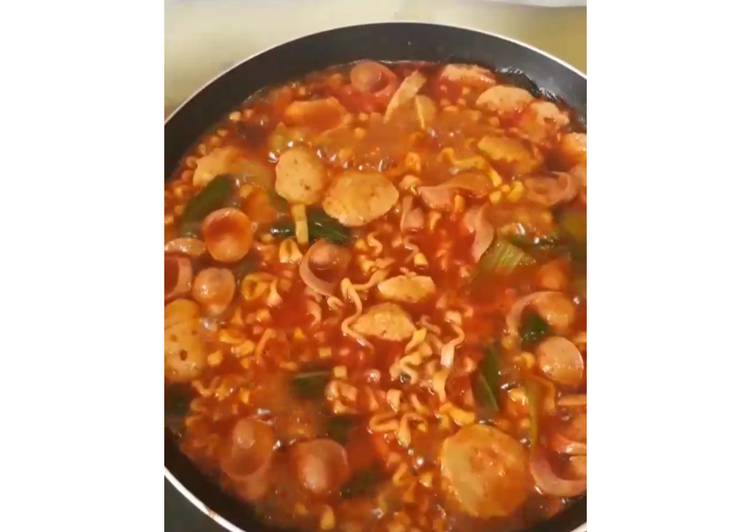 Recipe: Yummy Budae jjigae with samyang stew (mudah, cepat, enak)
