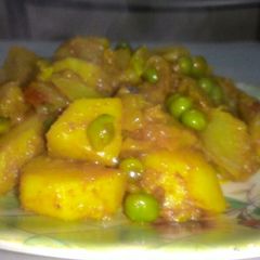 Turnip potato & peas vegetable A picture of Turnip potato & peas vegetable.