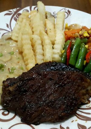 Foto resep Steak Kampung + Mushroom Sauce