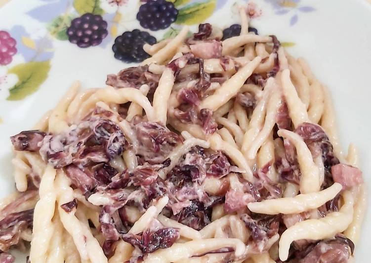 Trofie radicchio, pancetta e Philadelphia