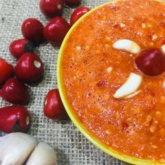 A picture of Lal mirch or lehsan ki chutney.