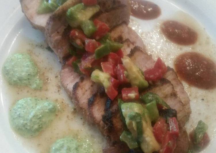 Step-by-Step Guide to Prepare Any-night-of-the-week Strawberry-Chipotle Pork Chops w/ Avocado Crema &amp; Salsa