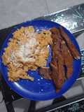Fajita de pollo con pasta